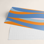 Pop Swirl Wavy Abstract Line Pattern Blue Orange Pink Wrapping Paper Gallery Image 2