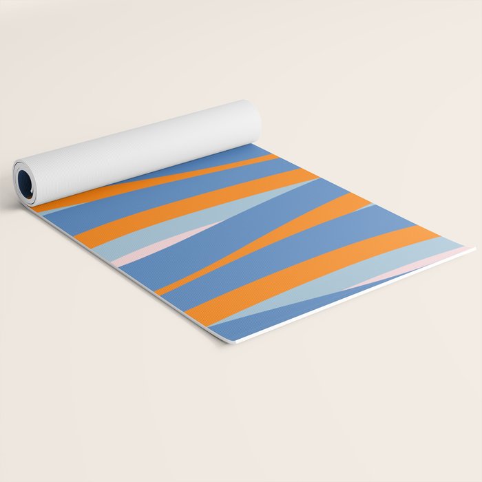 Pop Swirl Wavy Abstract Line Pattern Blue Orange Pink Yoga Mat Gallery Image 2