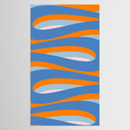 Pop Swirl Wavy Abstract Line Pattern Blue Orange Pink Tablecloth Gallery Image 2