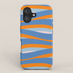 Pop Swirl Wavy Abstract Line Pattern Blue Orange Pink iPhone Case Gallery Image 1