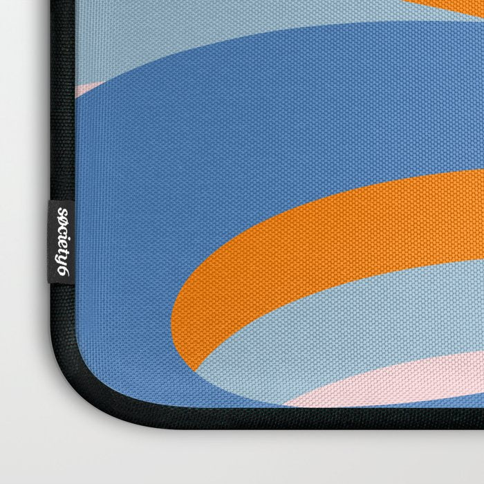Pop Swirl Wavy Abstract Line Pattern Blue Orange Pink Laptop Sleeve Gallery Image 3