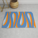 Pop Swirl Wavy Abstract Line Pattern Blue Orange Pink Rug Gallery Image 1
