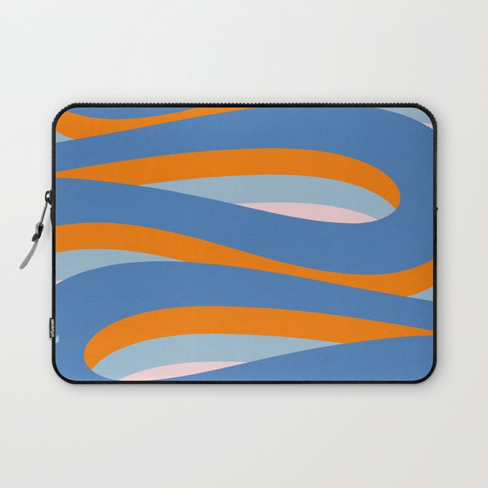 Pop Swirl Wavy Abstract Line Pattern Blue Orange Pink Laptop Sleeve Gallery Image 1