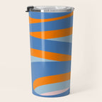 Pop Swirl Wavy Abstract Line Pattern Blue Orange Pink Travel Mug Gallery Image 3
