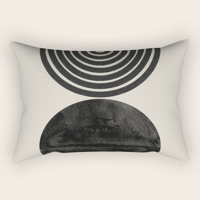 Woodblock Print, Modern Art Rectangular Pillow Gallery Image 2