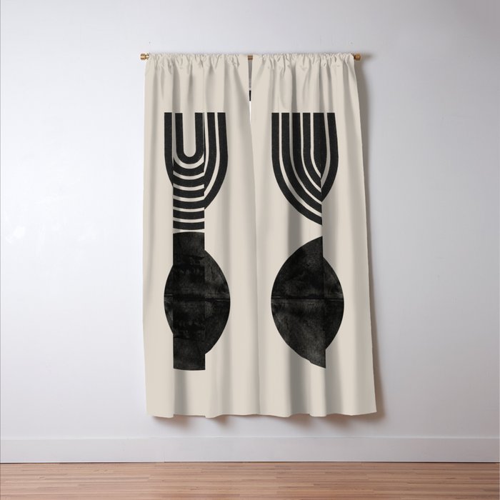 Woodblock Print, Modern Art Window Curtain Gallery Image 3