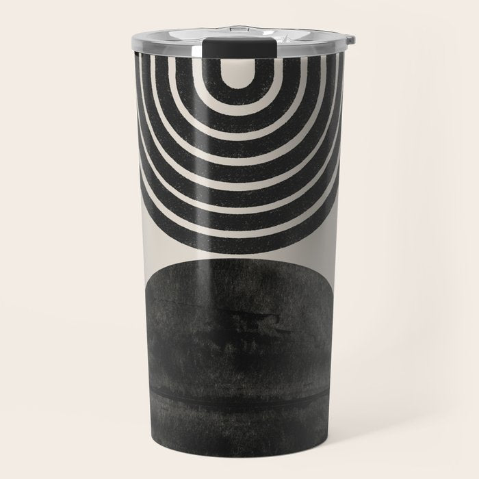Woodblock Print, Modern Art Travel Mug Gallery Image 1
