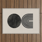 Woodblock Print, Modern Art Outdoor Rug Gallery Image 1