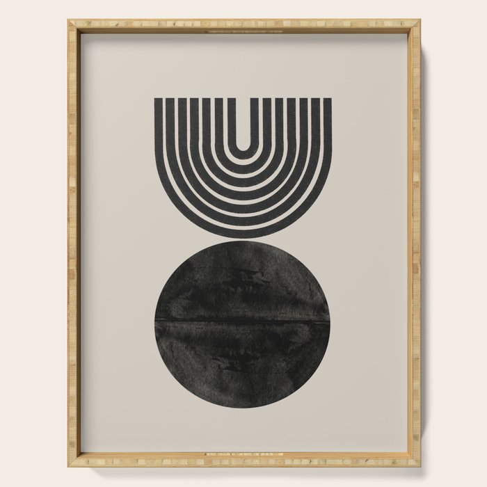 Woodblock Print, Modern Art Serving Tray Gallery Image 1