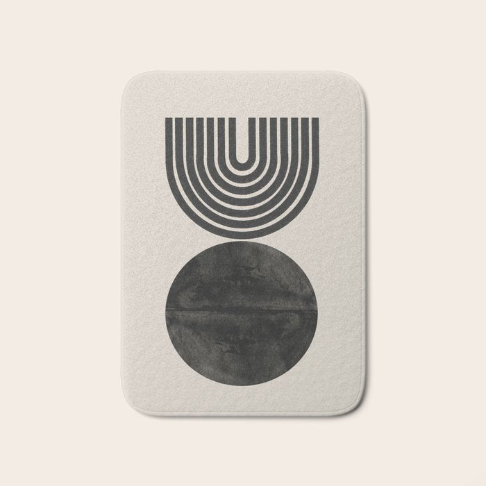 Woodblock Print, Modern Art Bath Mat Gallery Image 1