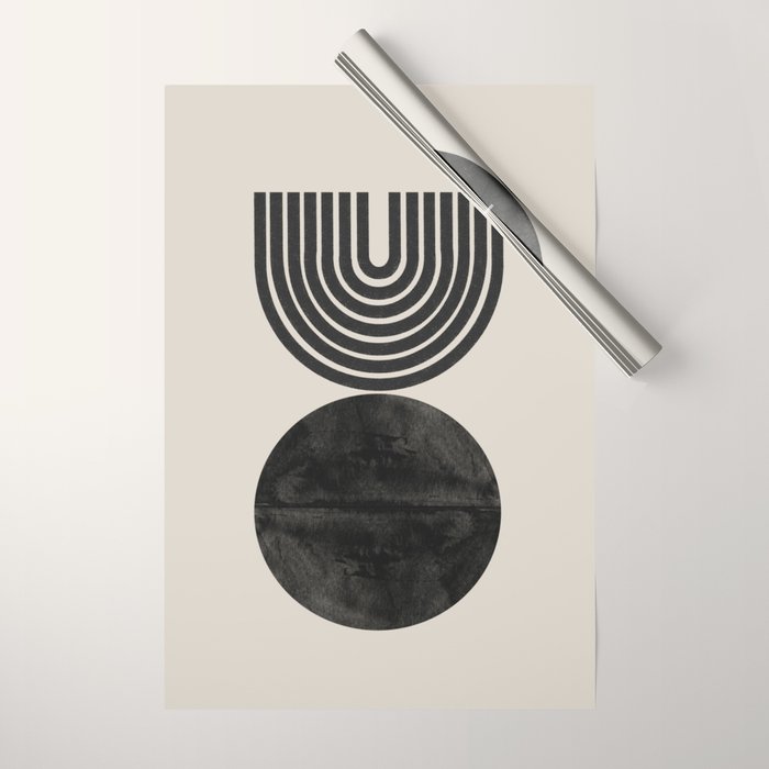 Woodblock Print, Modern Art Wrapping Paper Gallery Image 1
