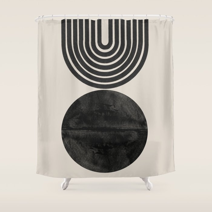 Woodblock Print, Modern Art Shower Curtain Gallery Image 1