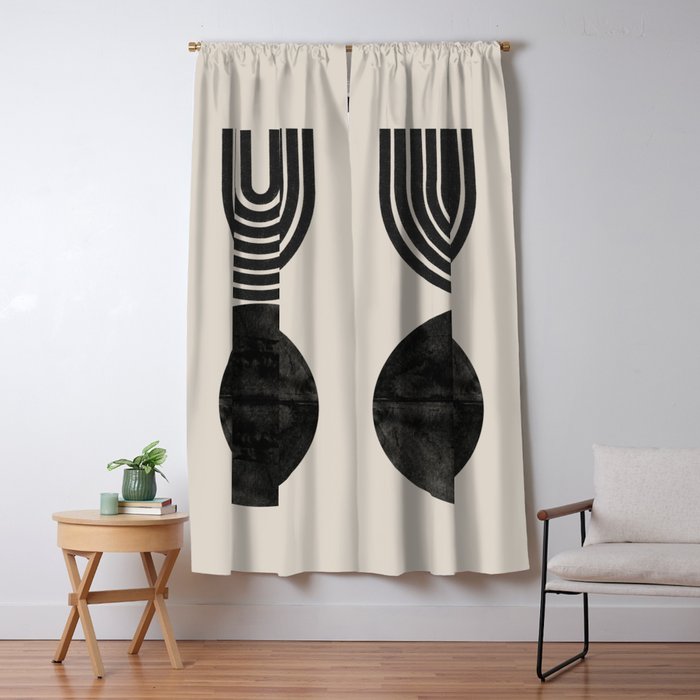Woodblock Print, Modern Art Window Curtain Gallery Image 1