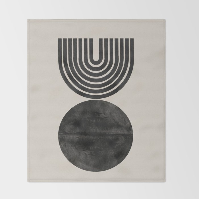 Woodblock Print, Modern Art Throw Blanket Gallery Image 2