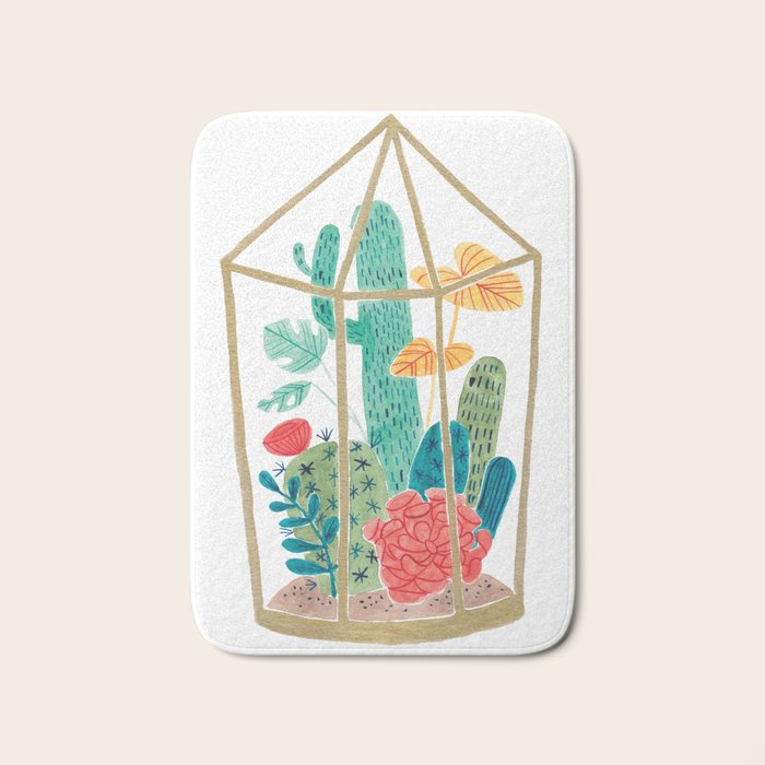 Cactus Terrarium Bath Mat Gallery Image 1