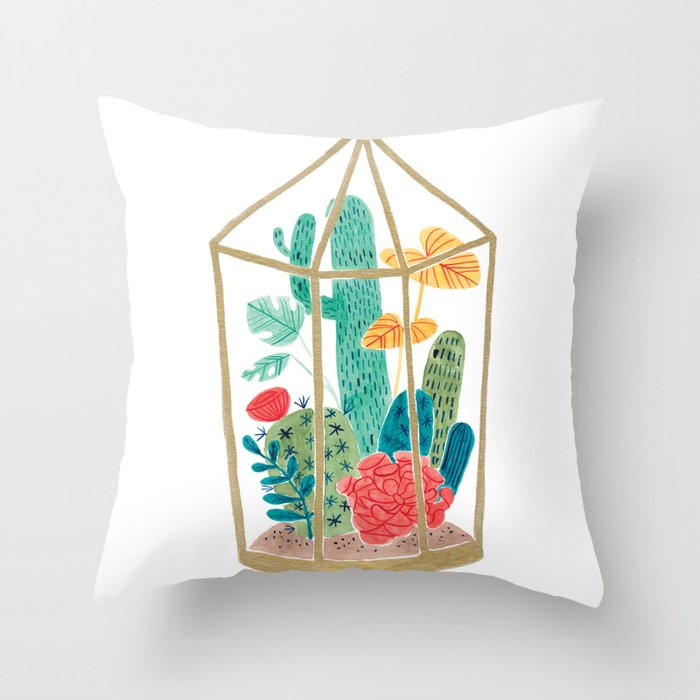 Cactus Terrarium Throw Pillow Gallery Image 6