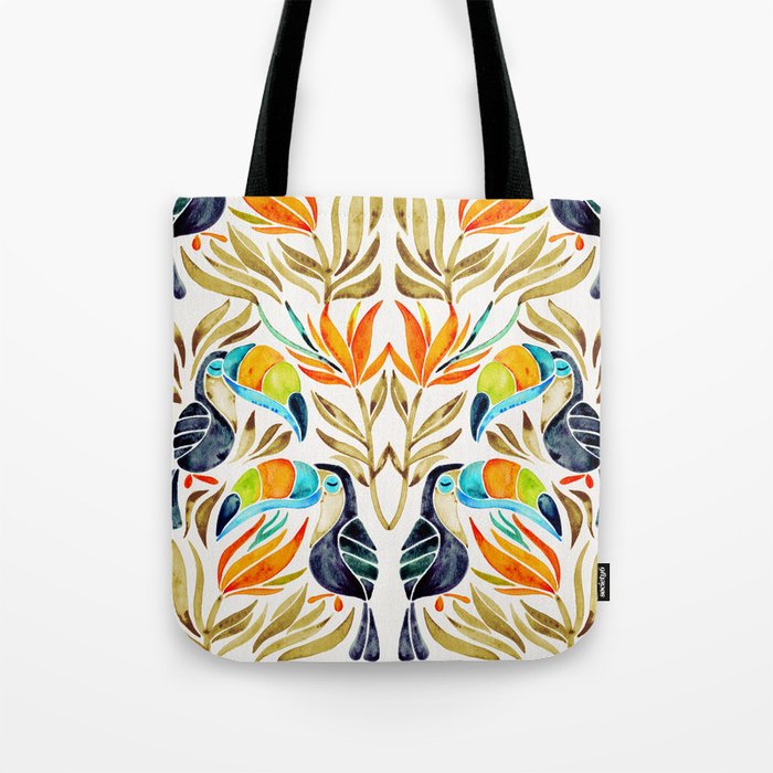 Tropical Toucans - Sepia Palette Tote Bag Gallery Image 1