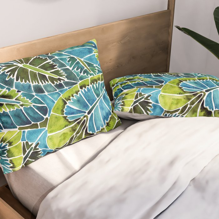 Schismatoglottis Calyptrata - Teal Palette Pillow Sham Gallery Image 2