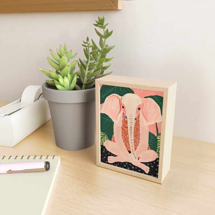 Yoga Meditating Elephant Mini Art Print Gallery Image 2