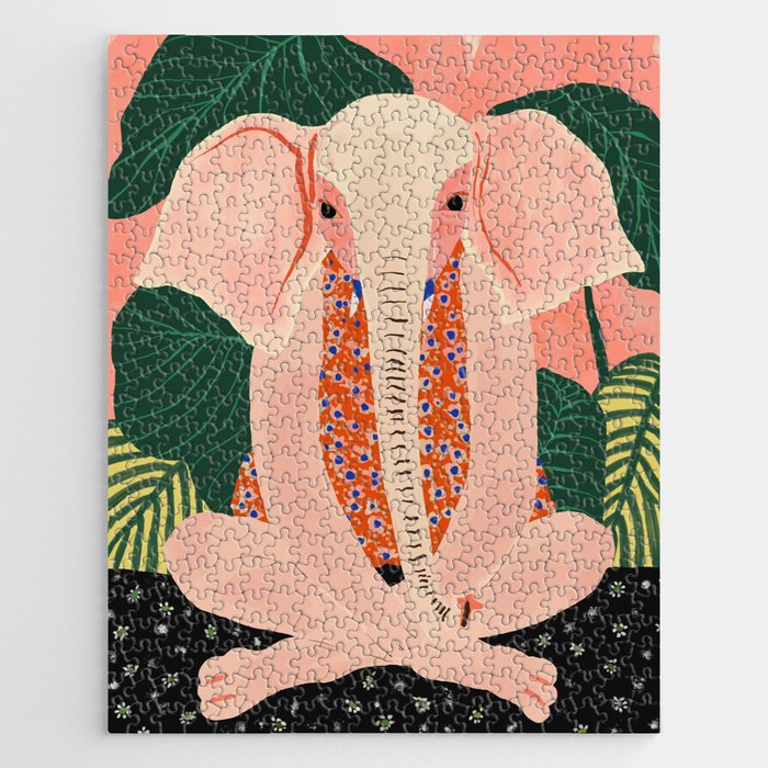 Yoga Meditating Elephant Jigsaw Puzzle Gallery Image 1