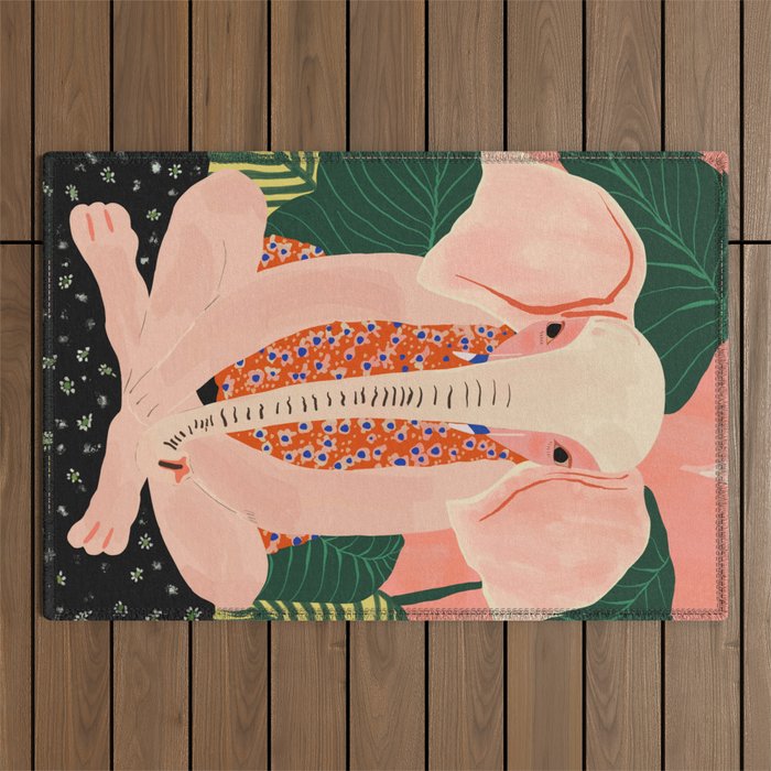 Yoga Meditating Elephant Outdoor Rug Gallery Image 1