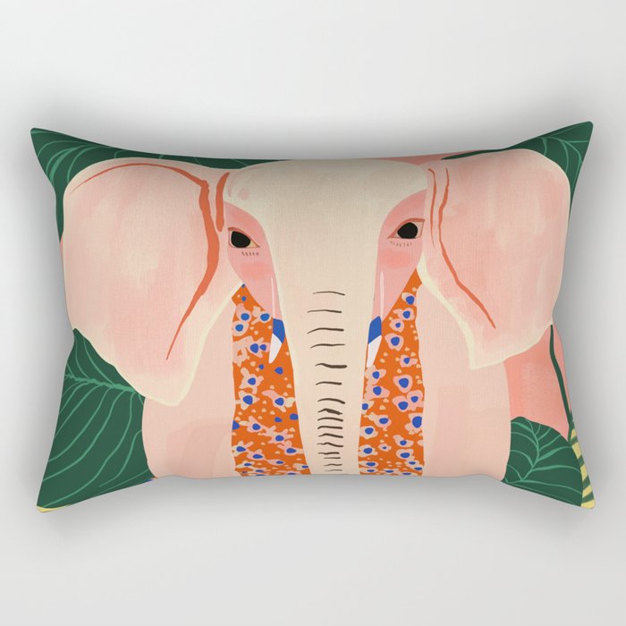 Yoga Meditating Elephant Rectangular Pillow Gallery Image 2