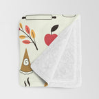 Black Cat Pumpkin Autumn Baking Motif Throw Blanket Gallery Image 3