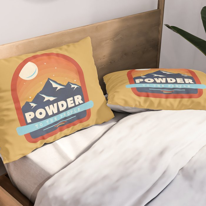 Powder To The People - Ski Badge Pillow Sham Gallery Image 2