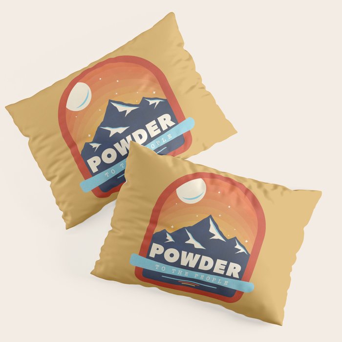 Powder To The People - Ski Badge Pillow Sham Gallery Image 1