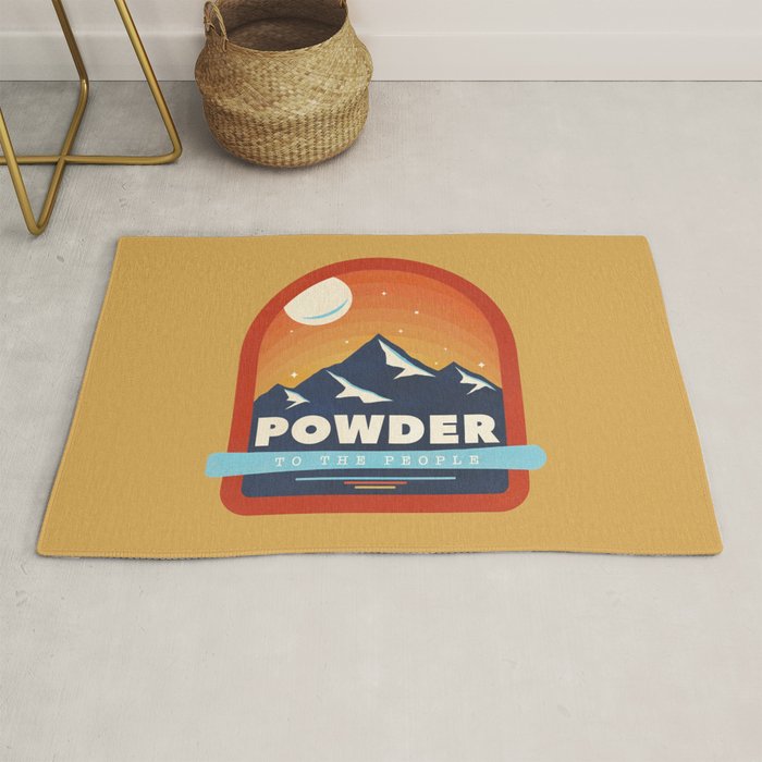 Powder To The People - Ski Badge Rug Gallery Image 1