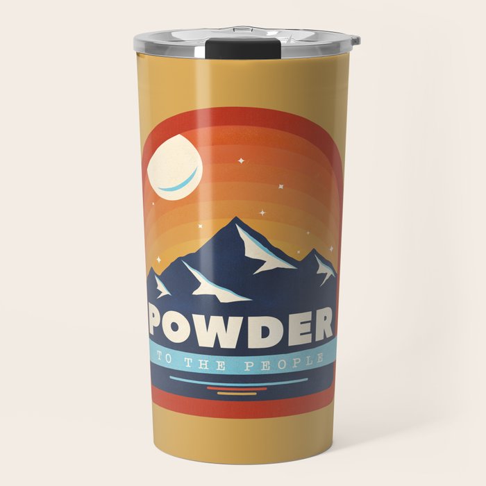 Powder To The People - Ski Badge Travel Mug Gallery Image 1