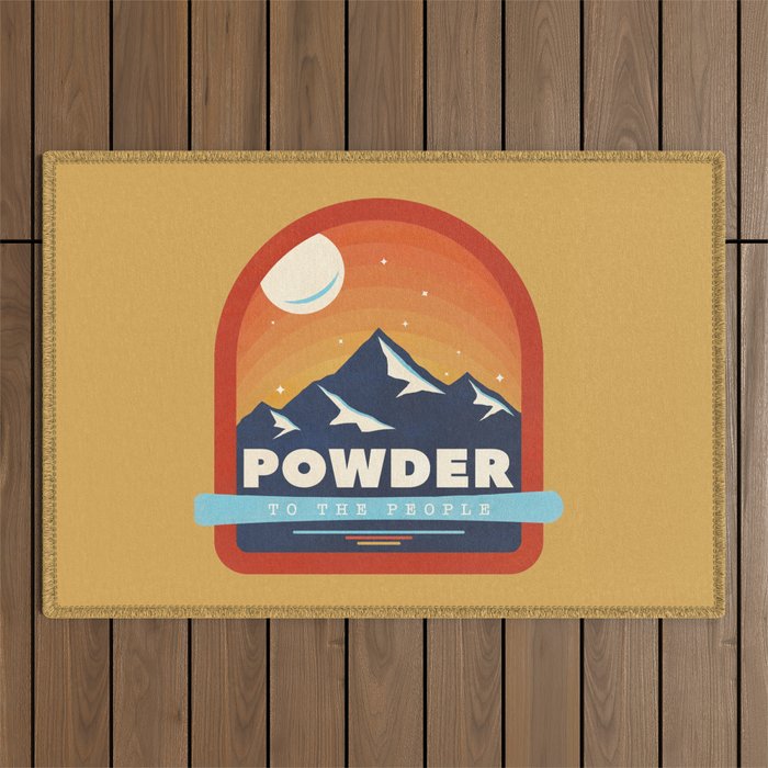 Powder To The People - Ski Badge Outdoor Rug Gallery Image 1