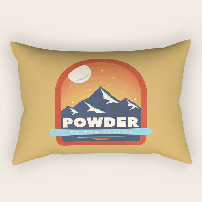 Powder To The People - Ski Badge Rectangular Pillow Gallery Image 1