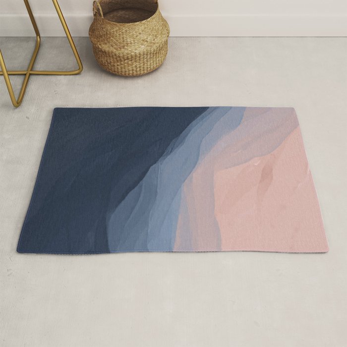 Waves In Texture - Blue & Beige Rug Gallery Image 1