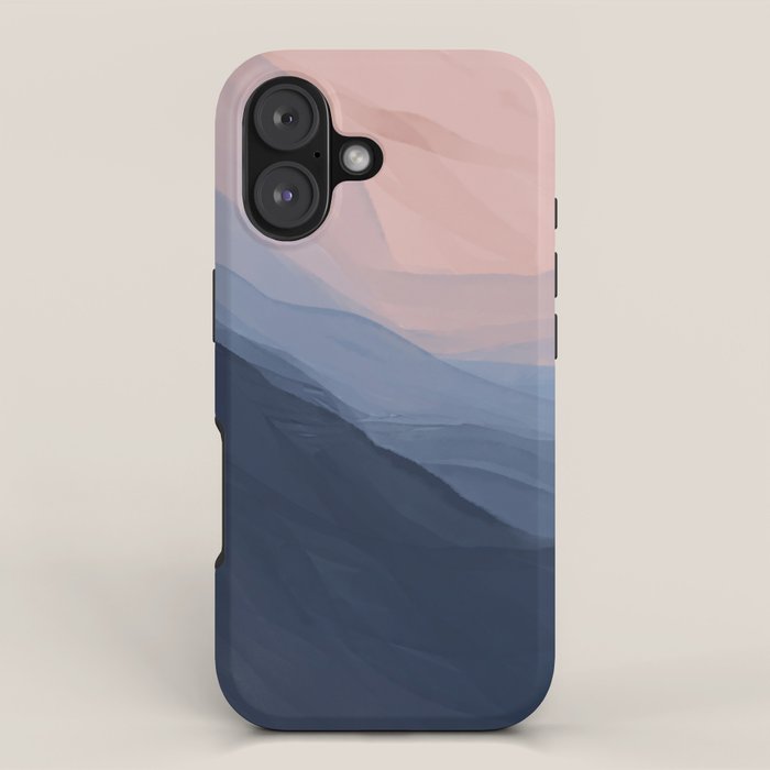 Waves In Texture - Blue & Beige iPhone Case Gallery Image 1