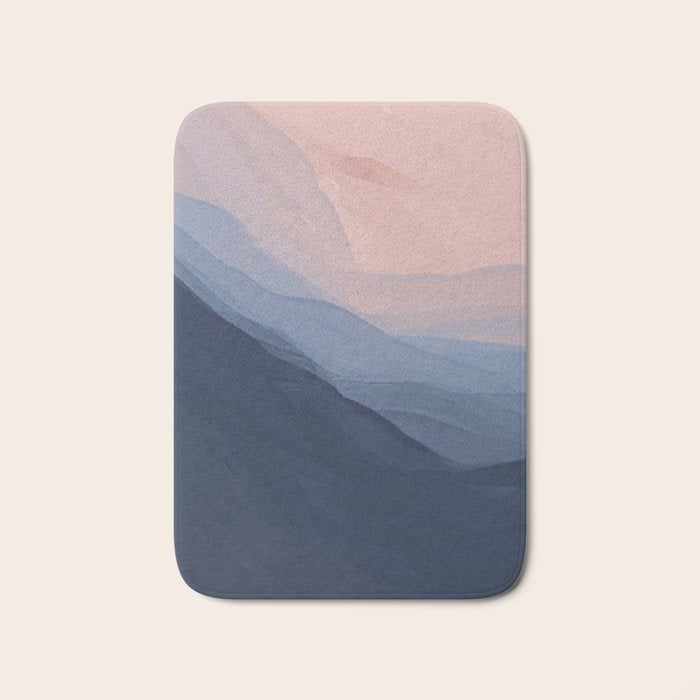 Waves In Texture - Blue & Beige Bath Mat Gallery Image 1
