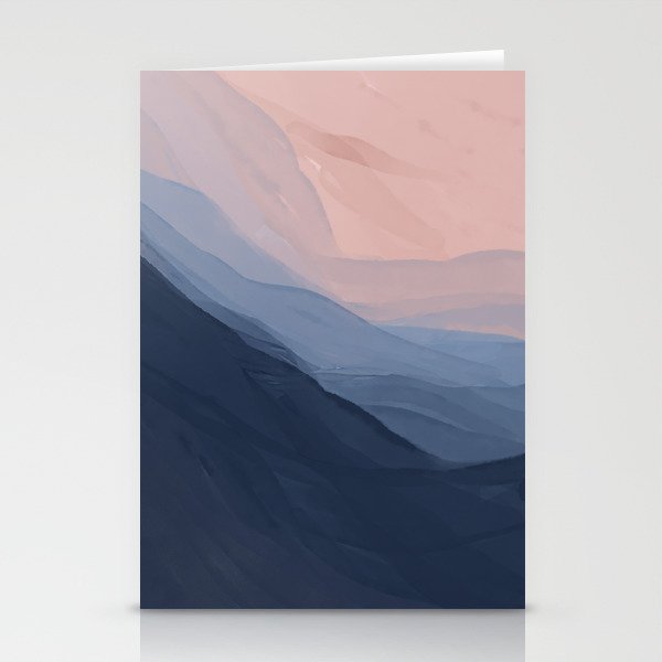 Waves In Texture - Blue & Beige Stationery Card Gallery Image 1