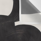 Mid Century Modern Minimalist Abstract Art Brush Strokes Black & White Ink Art Maze Wall Tapestry Gallery Image 3