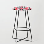 Red love heart checkered pattern Stool Gallery Image 1