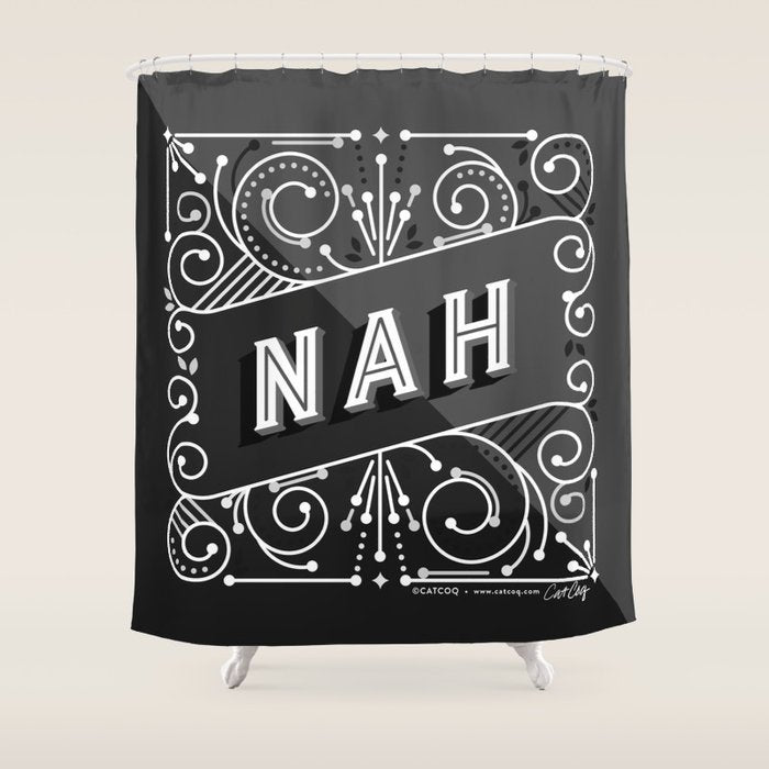 Nah - Black & Grey Palette Shower Curtain Gallery Image 1
