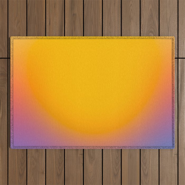Vibrant yellow sunset Outdoor Rug Gallery Image 1