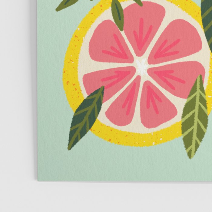 Grapefruit Blooms - Mint Palette Poster Gallery Image 3