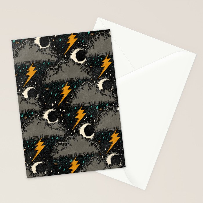 Stormy Night - Gray  Stationery Card Gallery Image 2