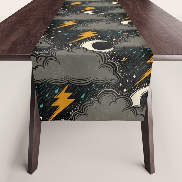 Stormy Night - Gray  Table Runner Gallery Image 1