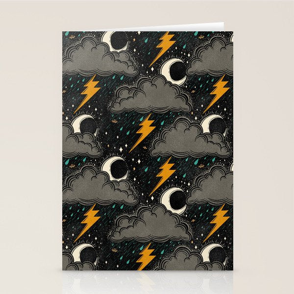 Stormy Night - Gray  Stationery Card Gallery Image 2