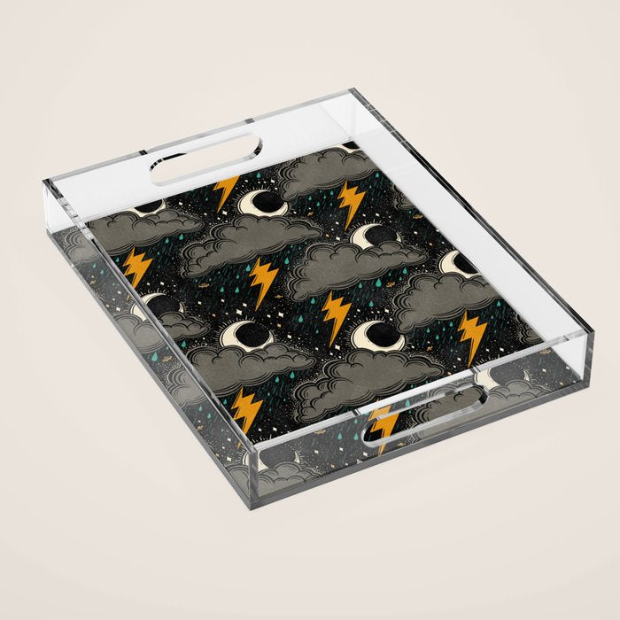 Stormy Night - Gray  Acrylic Tray Gallery Image 1