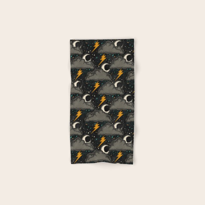Stormy Night - Gray  Bath Towel Gallery Image 1