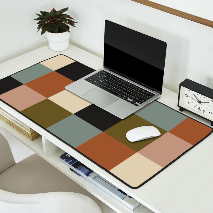 Bold Colorful Checks Pattern - Large II Desk Mat Gallery Image 2