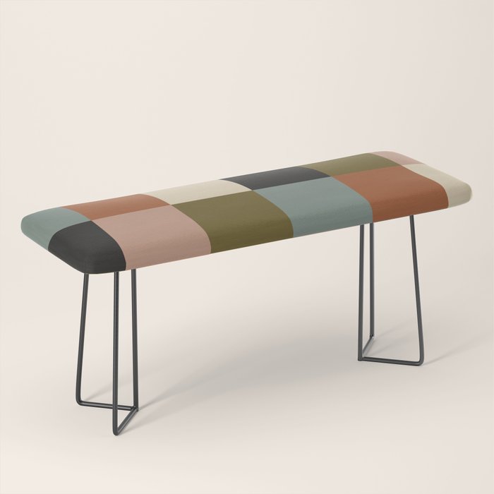 Bold Colorful Checks Pattern - Large II Bench Gallery Image 1