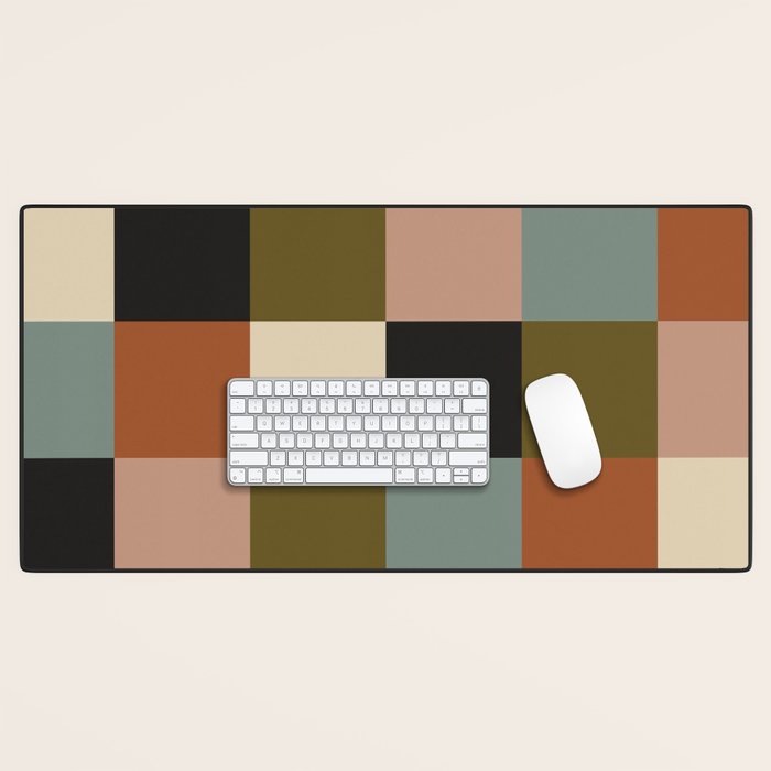 Bold Colorful Checks Pattern - Large II Desk Mat Gallery Image 1